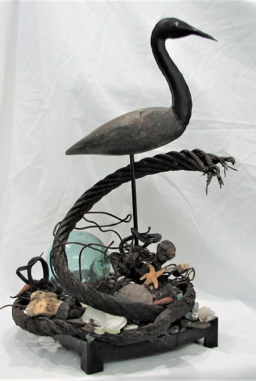 From The Ocean. $695. Three dimensional assemblage. Seen in Arabella Magazine. 12" x 19.5" x 12" (#1359)