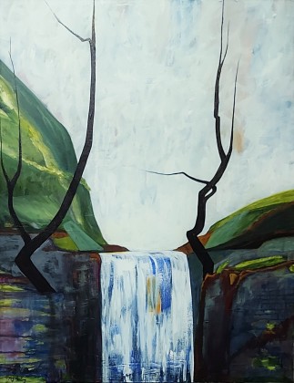 Waterfalls. $975. Acrylic on canvas. 30" x 40" x 1.5" (#1493)